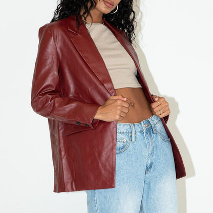 Women's Versatile Casual Warm Leather Jacket - Infinite Avenue