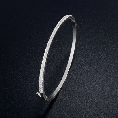 White Gold Plated Bracelet Female Inlaid AAA Zircon Simple White White Gold Plated Infinite Avenue