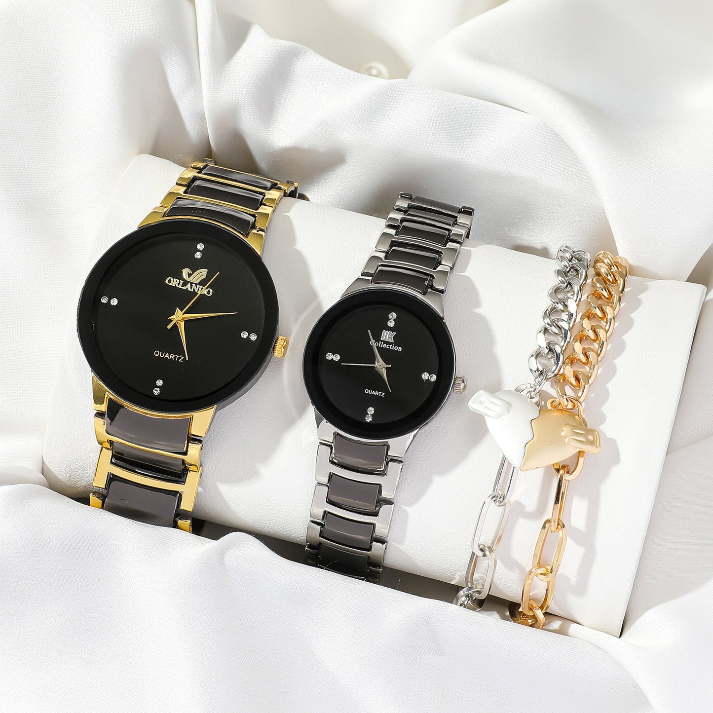 New Fashion Simple All-match Couple Watch Heart Bracelet Suit Infinite Avenue