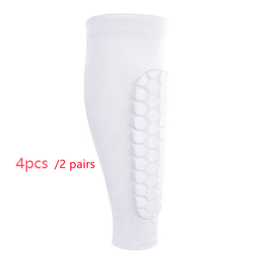 Honeycomb Shank Protection Foot Sock Men's Anti-collision Non-slip White One Pack 4PCS Infinite Avenue