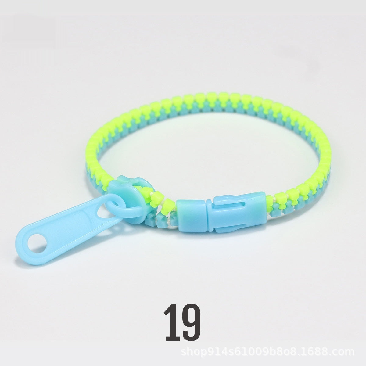 No 5 Two-color Children's Zipper Bracelet Green Sky Blue 10PCs Bracelet Infinite Avenue