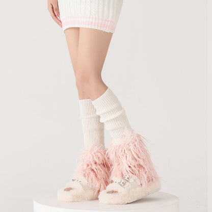 Furry Leg Warmer Thickened Foot Socks Infinite Avenue