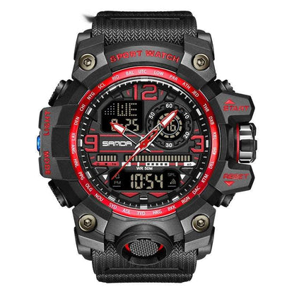 Electronic Youth Student Fashion Trend Cool Men's Watch 3133 Male Black And Red Infinite Avenue