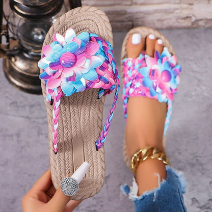 Fashionable Personalized Flip-flops For Women Pink Blue Infinite Avenue