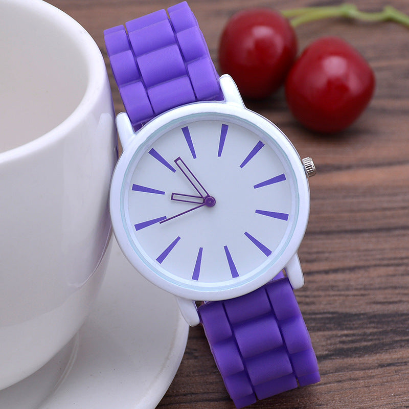 Classic Ultra-thin Silicone Watch Female Student Purple Infinite Avenue