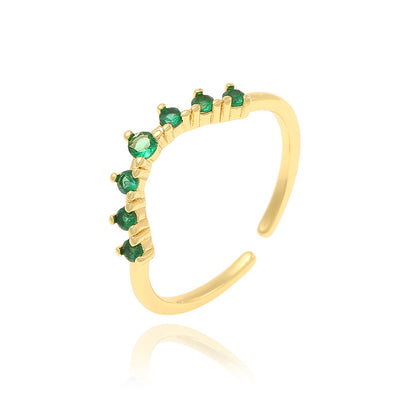 Simple Fashion All Match Light Luxury Ring Green Infinite Avenue