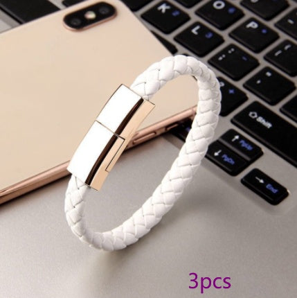 New Bracelet Charger USB Charging Cable Data Charging Cord For IPhone14 13 Max USB C Cable For Phone Micro Cable White 3pcs Infinite Avenue