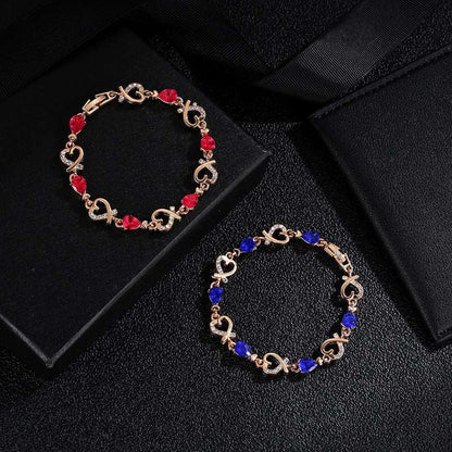 Hollow Love Bracelet With Rhinestones Fashion Temperament Heart-shaped Bracelet For Valentine's Day Gift Jewelry Infinite Avenue