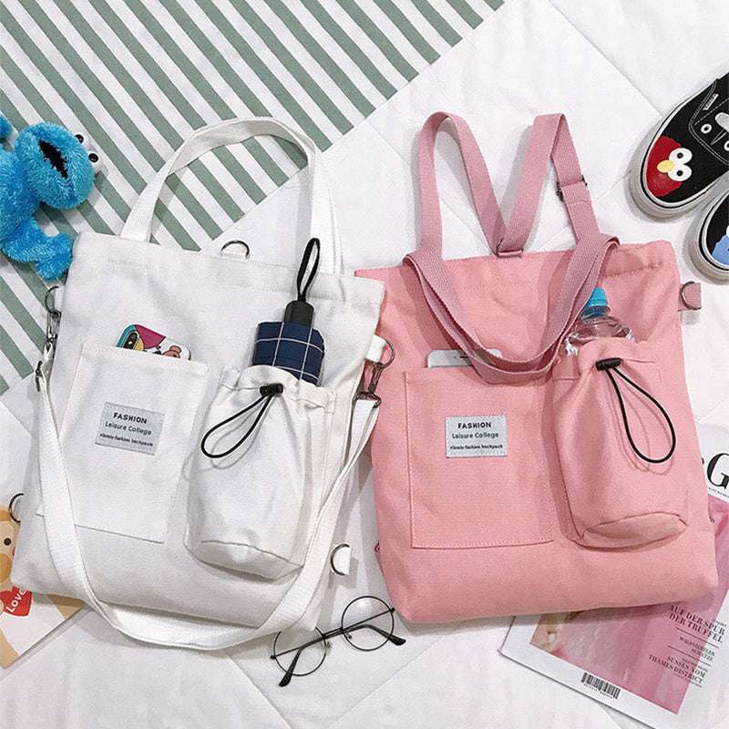 Harajuku Canvas Bags Students Handbag With Pockets Preppy Buckpack Shoulder Bag For Women Infinite Avenue