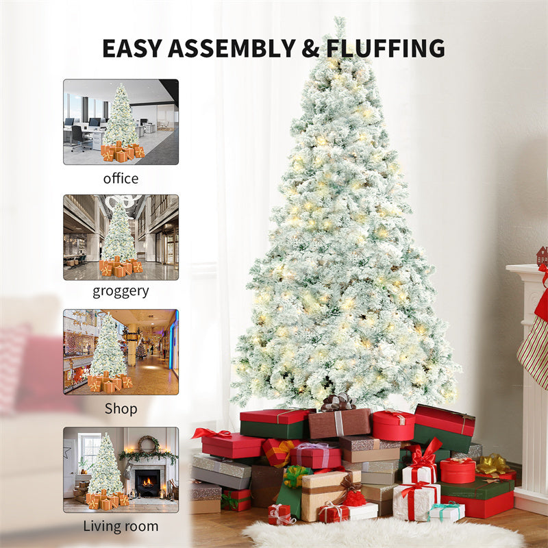 Snow-Covered PVC Cedar Christmas Tree – Holiday Decor Infinite Avenue