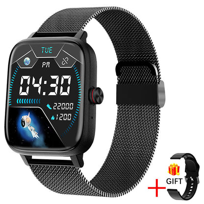 Smart Sports Watch Sleep Health Monitoring Running Waterproof Lightweight Bracelet Mesh Belt Black Infinite Avenue