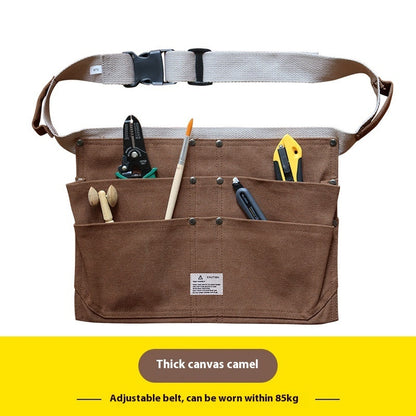 Multi-pocket Kit Apron Female Gardening Practical Carpenter Electrician Mechanic Male Apron Thick Canvas Camel Infinite Avenue