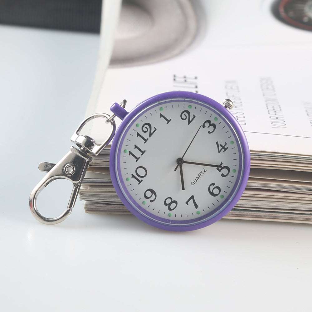 Clear Numbers Luminous Watch Keychain Pocket Watch Purple Infinite Avenue