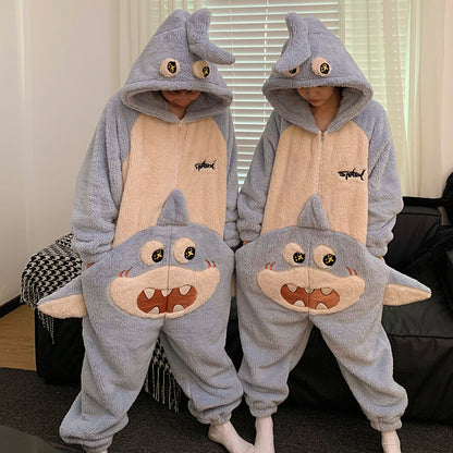 Cute Cartoon One-Piece Pajamas – Plush Winter Home Wear Color8831 Infinite Avenue