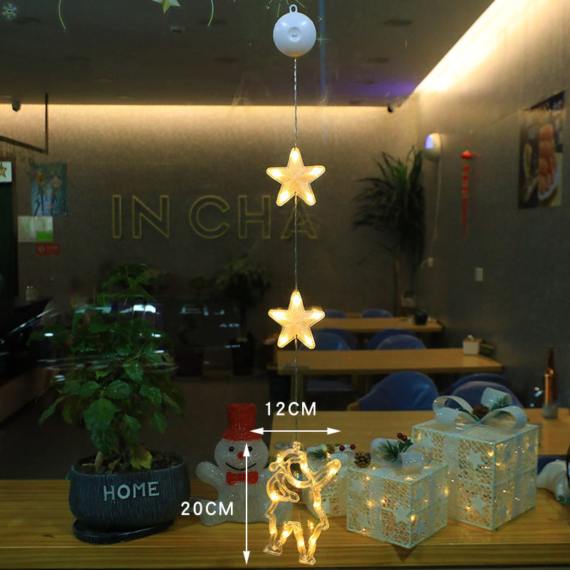 3pcs LED Star Lights – Christmas Tree & Window Hanging Ornaments Three Pendants Old Man Infinite Avenue