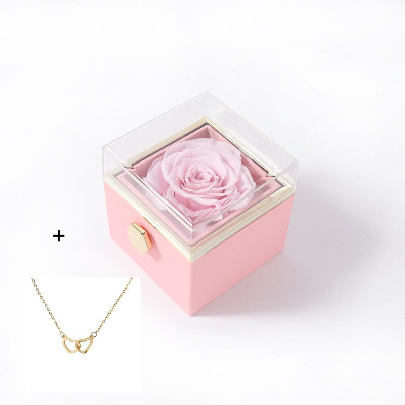 Acrylic Ring Box Valentine's Day Proposal Confession Pink box gold neck Infinite Avenue