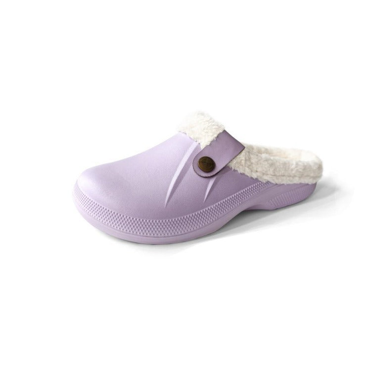 Female Plus Size Fleece-lined Home Cotton Slippers Infinite Avenue