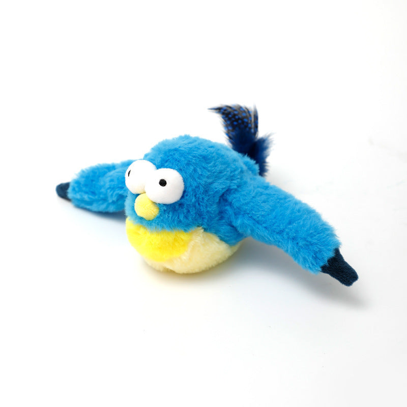 Pet Plush Toy Making Sound Electric Fish Jumping Winged Bird Jojo 12x9x12cm Infinite Avenue