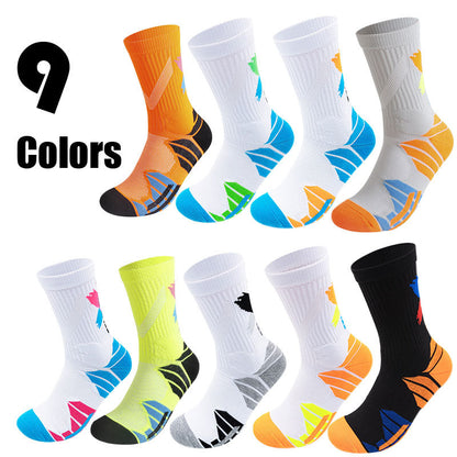 9 Pairs Men Compression Running Socks Crew Athletic Hiking Anti Blister Cushioned Anti-odor And Breathable For Running Hiking Cycling Men Infinite Avenue