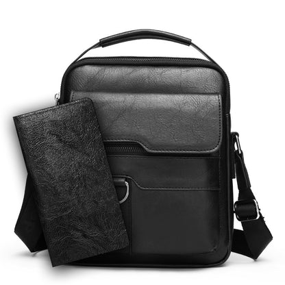 Casual Crossbody Men's Document Small Backpack Black Long Wallet Infinite Avenue