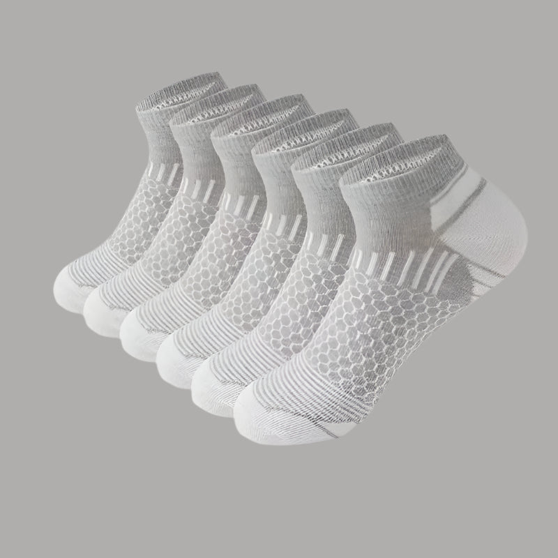 Men's Breathable Running & Basketball Ankle Socks Gray and White 10Pairs Infinite Avenue