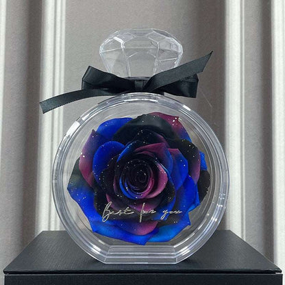 Natural Eternal Flower Ornaments Transparent Cover Dried Rose Gift Box For Christmas New Year Valentine's Day Home Decor Starry nebula Infinite Avenue