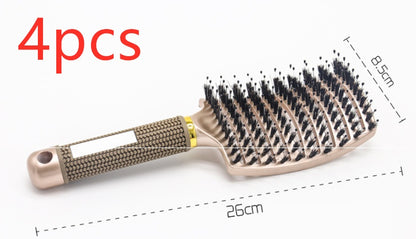 Hairbrush Anti Klit Brushy Haarborstel Women Detangler Hair Brush Bristle Nylon Scalp Massage Teaser Hair Brush Comb Gold Brush 4pcs Infinite Avenue