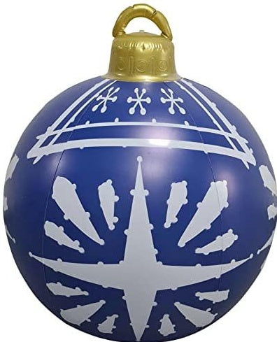 60CM Inflatable PVC Christmas Ball – Outdoor Tree Ornament Blue 1PC 60cm Infinite Avenue