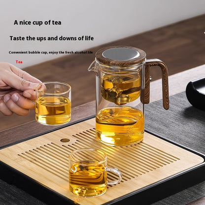 Magnetic Glass Teapot – One-Click Filtration with Wood Handle Infinite Avenue