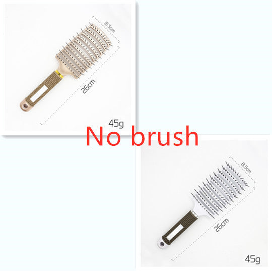 Hairbrush Anti Klit Brushy Haarborstel Women Detangler Hair Brush Bristle Nylon Scalp Massage Teaser Hair Brush Comb White Gold No brush Set Infinite Avenue