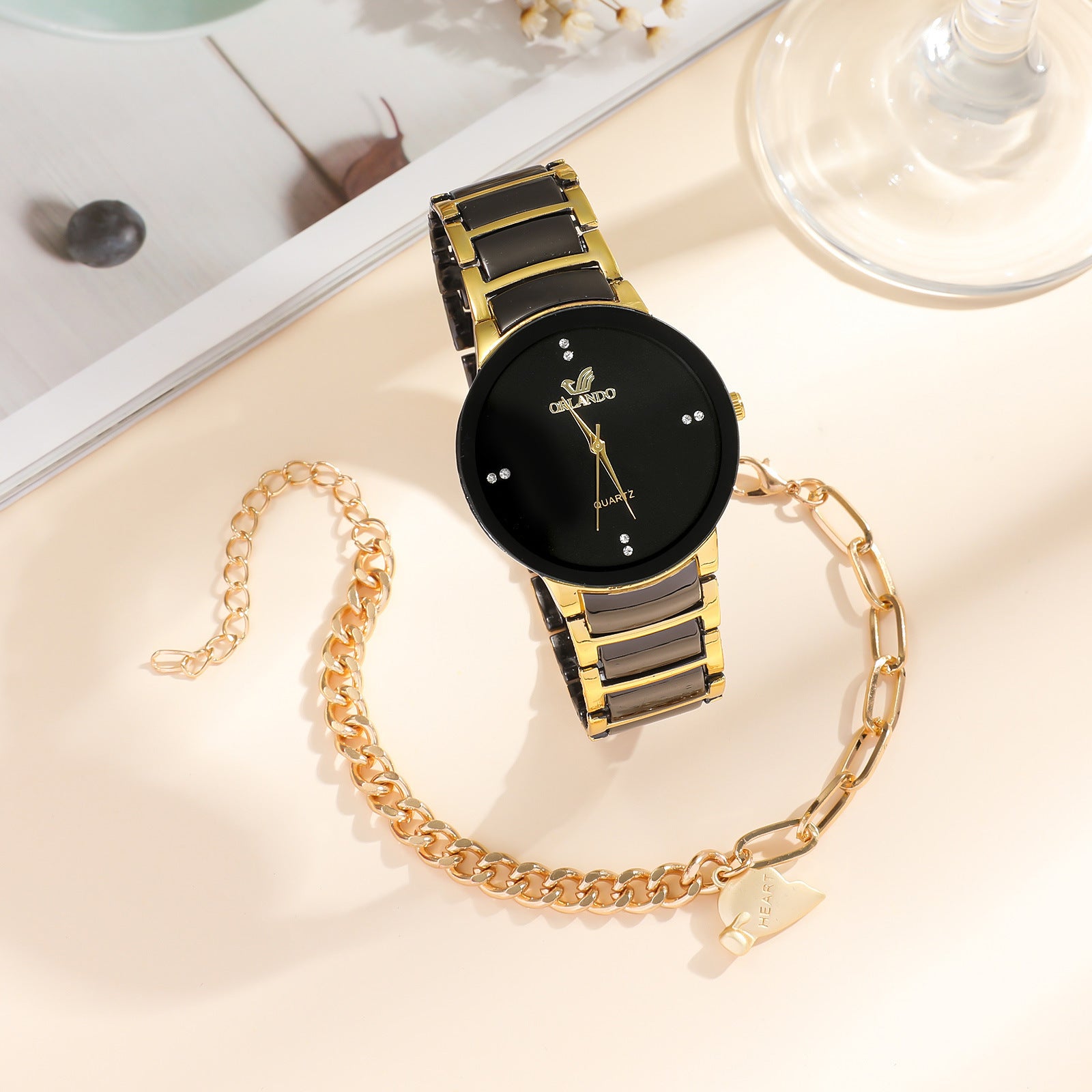 New Fashion Simple All-match Couple Watch Heart Bracelet Suit Infinite Avenue