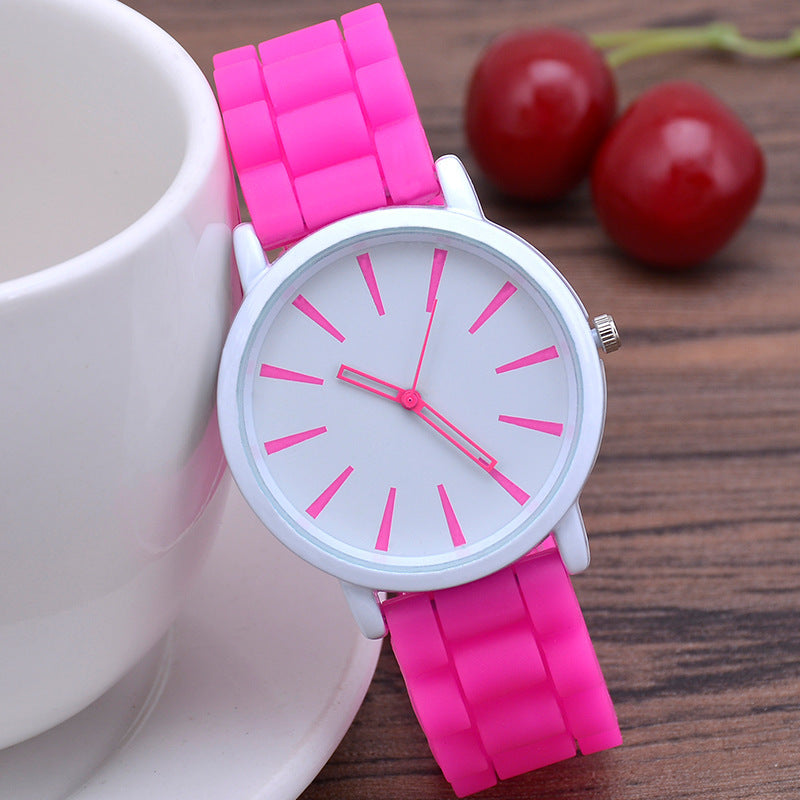 Classic Ultra-thin Silicone Watch Female Student Rose Red Infinite Avenue