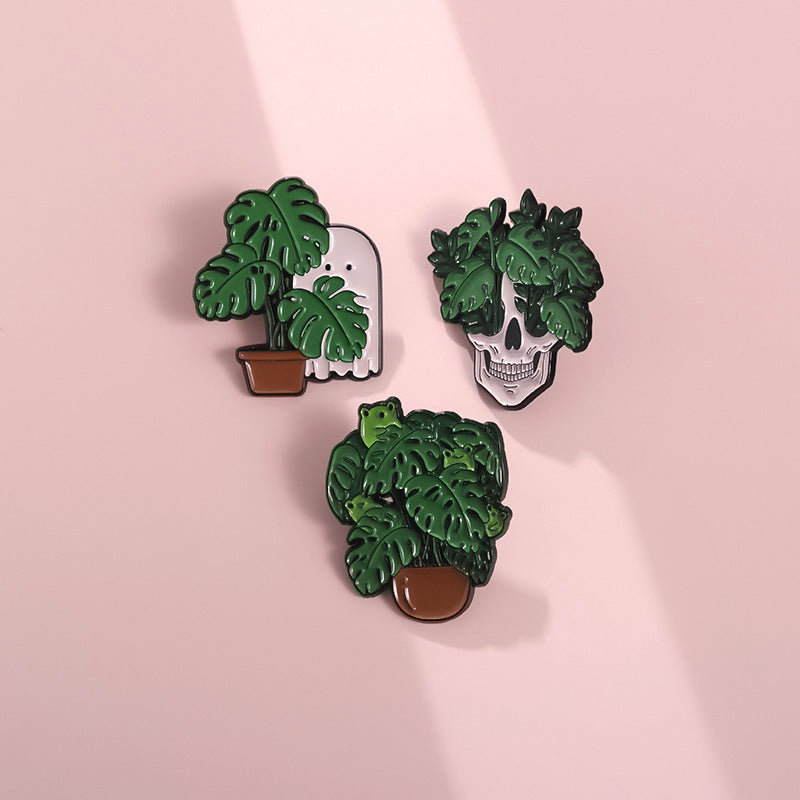 Skull Ghost Plant Series Brooch Decorations Top Backpack Punk Badge Gift Infinite Avenue