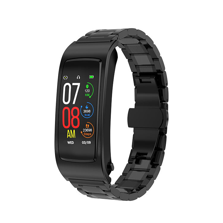 114 Screen Information Synchronization Call Prompt K11 Call Smart Bracelet Black Steel Infinite Avenue