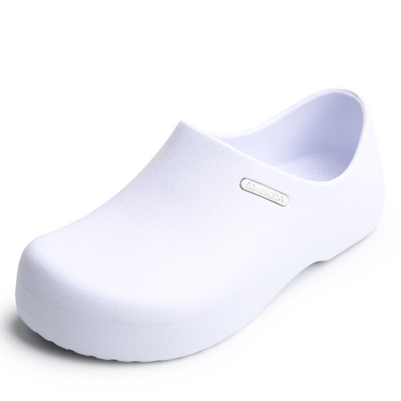 Waterproof Non-slip All-inclusive Outdoor Kitchen Work Shoes Lightweight Platform Cleaning Shoes S122B White DA Infinite Avenue