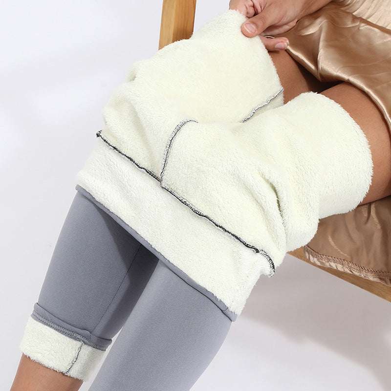 Winter Leggings Warm Thick High Stretch Lamb Cashmere Leggins Skinny Fitness Woman Pants Light grey Infinite Avenue