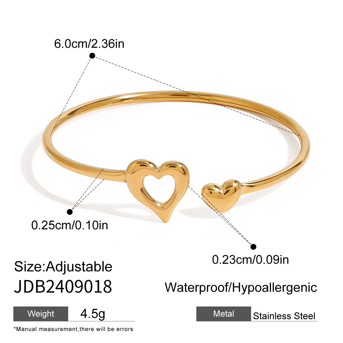 Stainless Steel Irregular Water Drop Open-ended Bracelet JDB2409018 Infinite Avenue