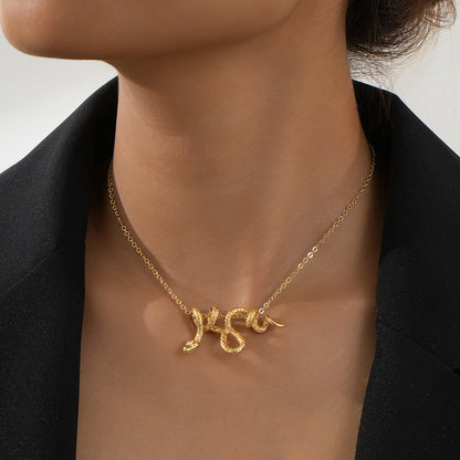 Wrapped Snake Necklace For Women Cool Stylish Design Serpentine Pendant Niche Creativity Versatile Collarbone Chain Banquet Infinite Avenue