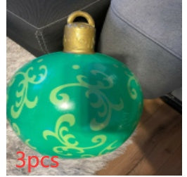 60CM Inflatable PVC Christmas Ball – Outdoor Tree Ornament Green 3PCS 60cm Infinite Avenue