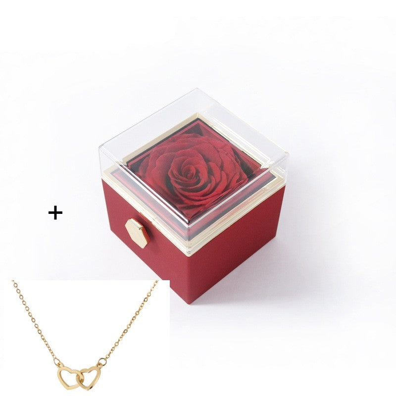 Acrylic Ring Box Valentine's Day Proposal Confession Red box gold necklace Infinite Avenue