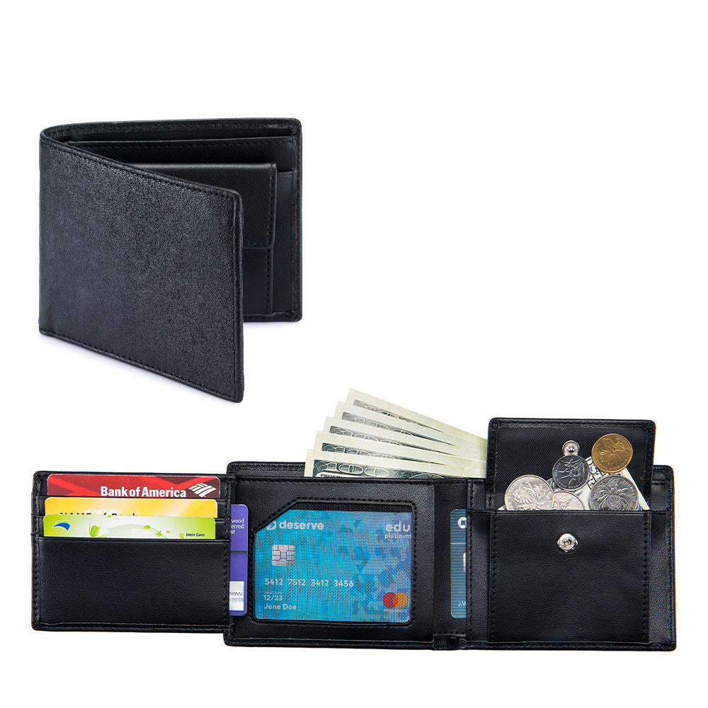 Men's Genuine Leather Trifold Wallet – Compact & Stylish Infinite Avenue