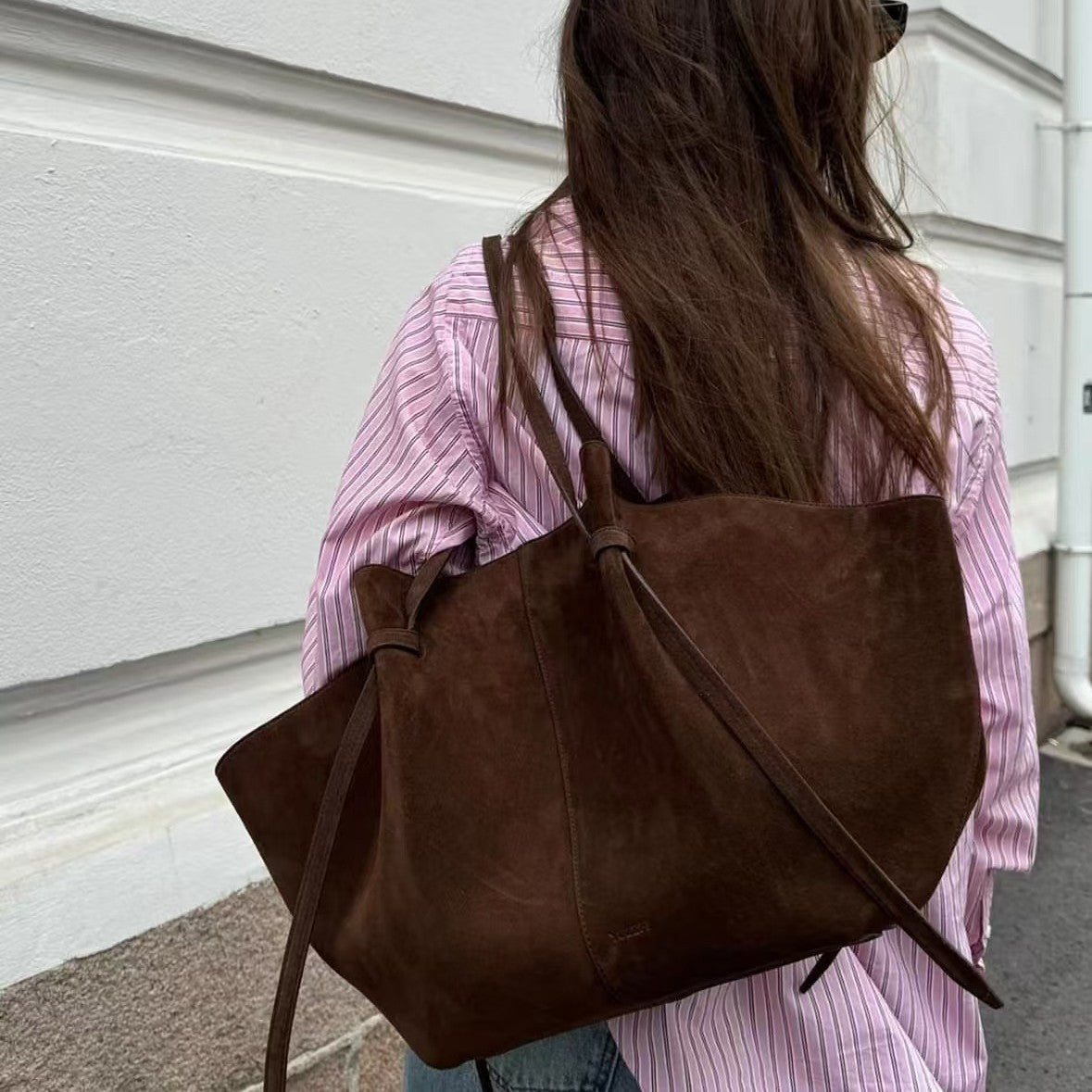 Women's Suede Shoulder Tote Bag – Large Capacity, Portable Infinite Avenue