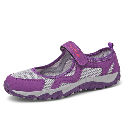 Summer Walking Women's Breathable Middle-aged Shoes Soft Bottom Non-slip Gray Purple Infinite Avenue