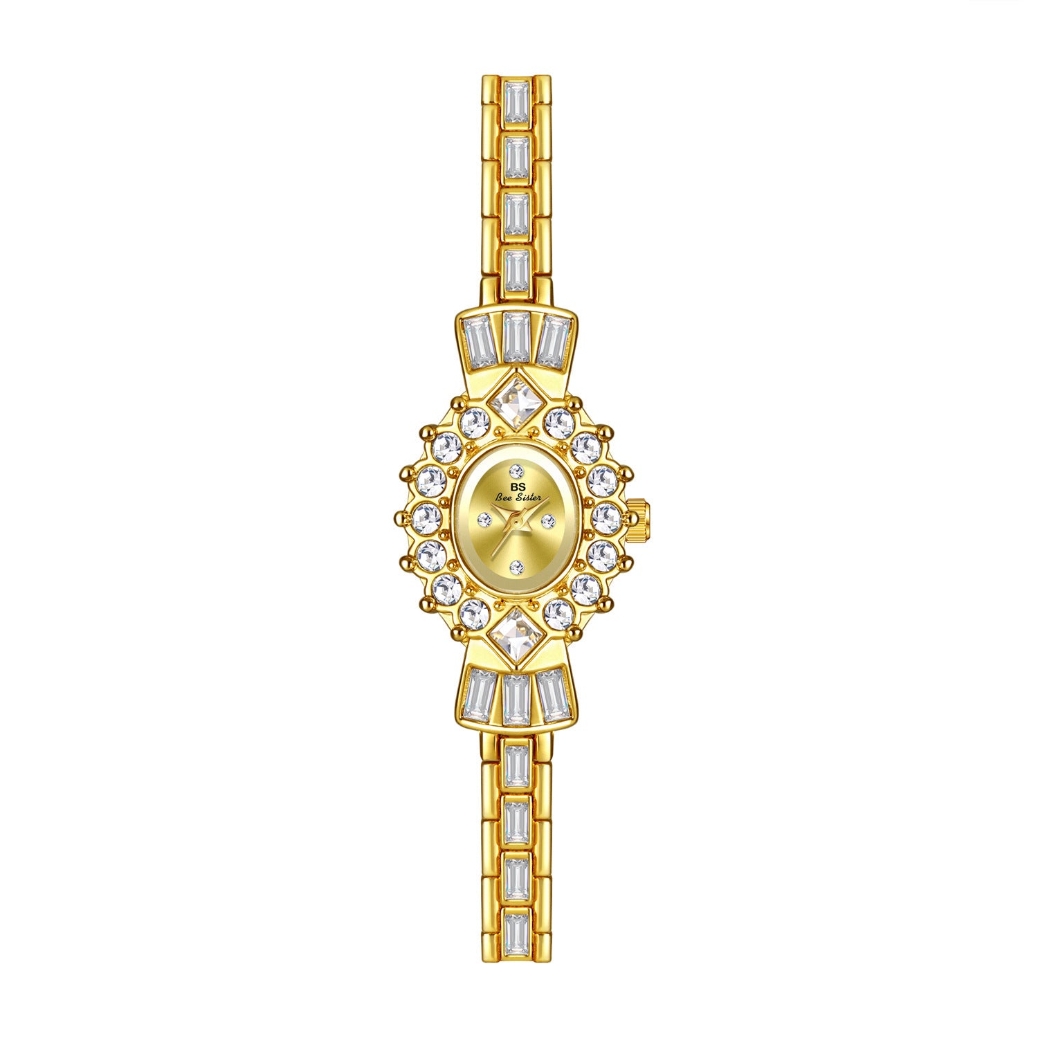 Women's Diamond Middle-ancient Magic Mirror Watch Champagne Gold Infinite Avenue