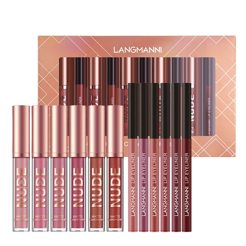 12-Piece Lipstick & Liner Set – Matte, Waterproof, Long-Lasting Infinite Avenue