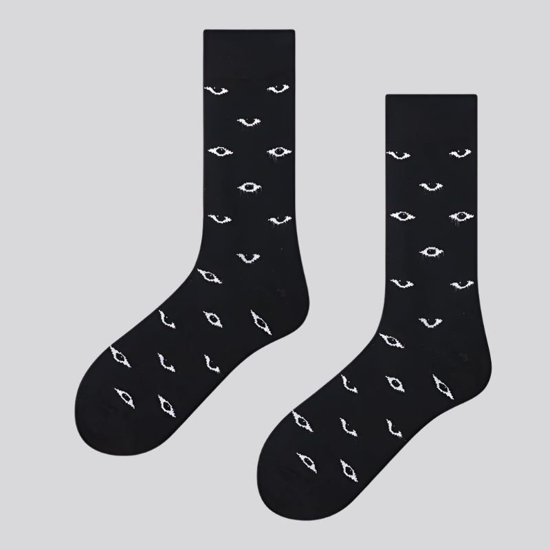 Creative Printed Mid-Length Casual Socks – Breathable Navy Blue Aircraft Free Size 39 to 44 Infinite Avenue