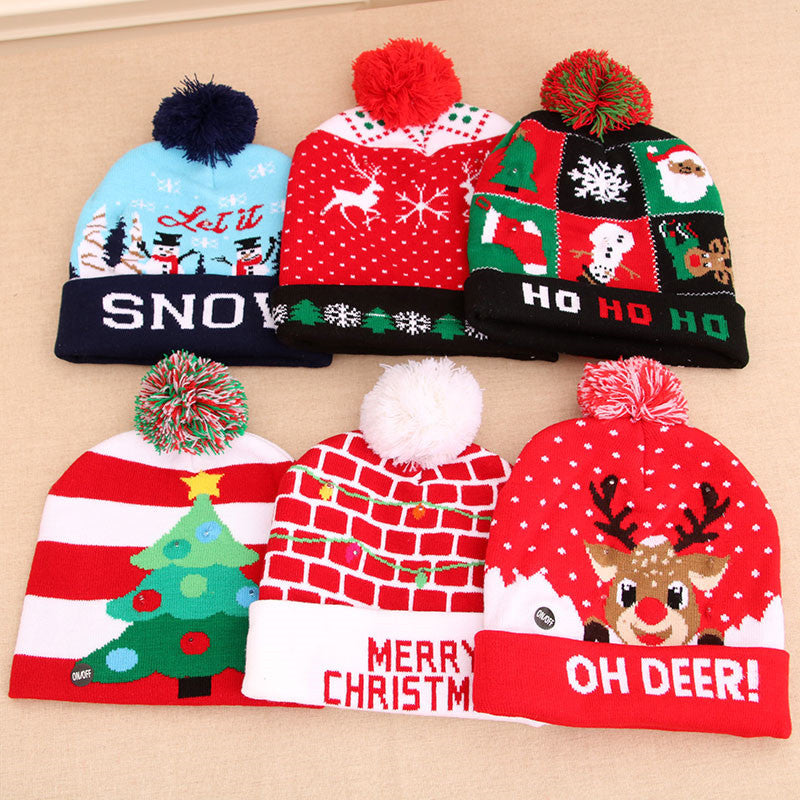 LED Christmas Beanie – Light-Up Knitted Hat Gift for Kids and Adults Infinite Avenue