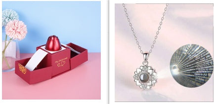 Hot Valentine's Day Gifts Metal Rose Jewelry Gift Box Necklace For Wedding Girlfriend Necklace Gifts Set5 Infinite Avenue