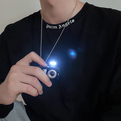 Luminous Small Camera Ball Titanium Steel Necklace Can Sound Infinite Avenue