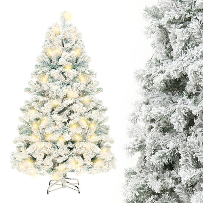 Snow-Covered PVC Cedar Christmas Tree – Holiday Decor Infinite Avenue